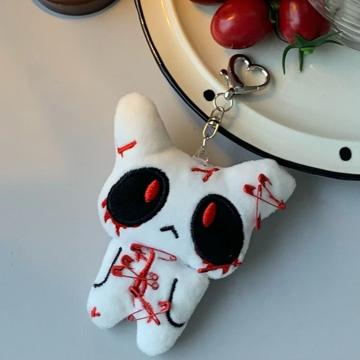 Piccolo regalo di Halloween Portachiavi in peluche horror Creepy Monster Doll Goth Bag Charm Accessori spaventosi per zaino Cosplay Party Decor