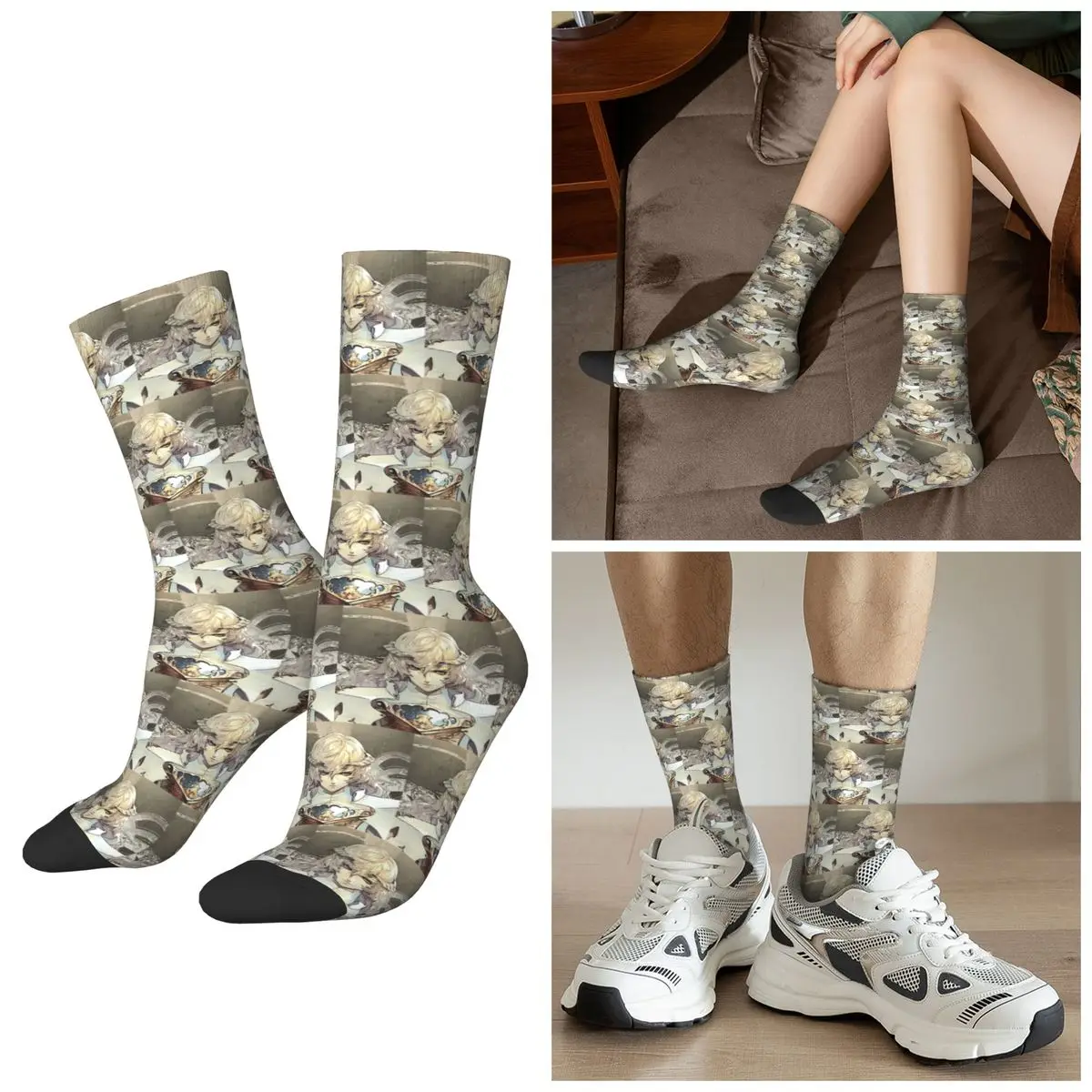 

All Seasons Metaphor Refantazio Louis Atlus Socks Harajuku Crew Socks Casual Stockings for Men Women Christmas Gifts