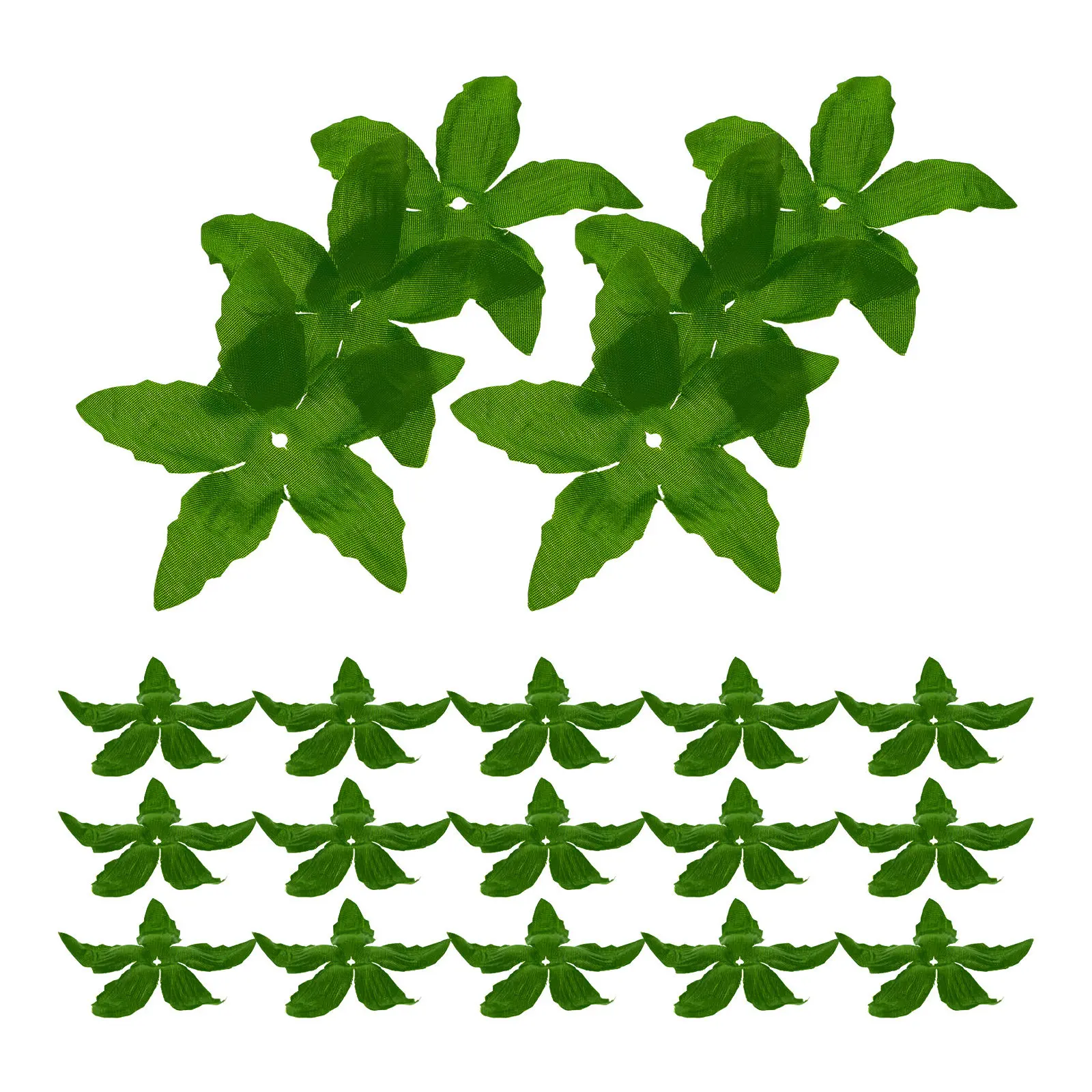 30Pcs Artificial Flower Calyxes Fabric Green Sepals Simulation Flower Bases for DIY Wreath Bouquet Floral Crafting
