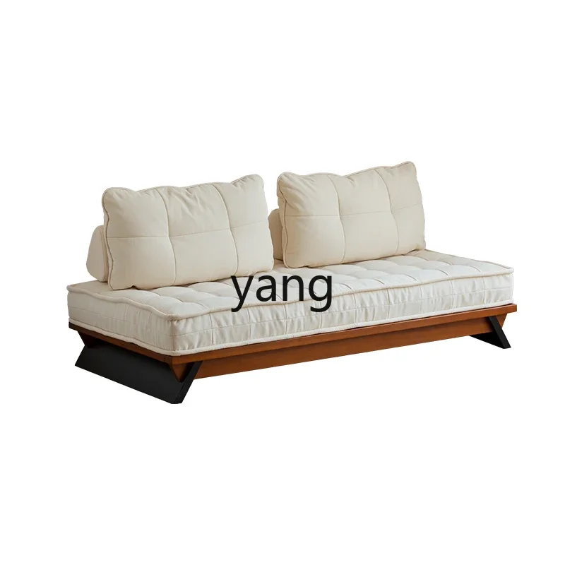 Lmm solid wood sofa bed single bed living room small apartment fabric sofa tatami