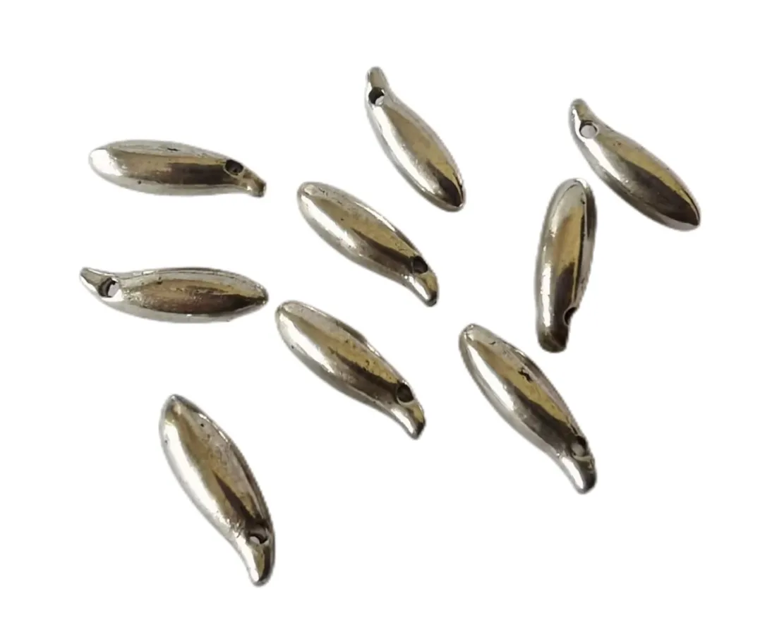 

50PCS Antiqued Silver Metal Solid Tear Drop Beads for Jewelry Making 15x5mm