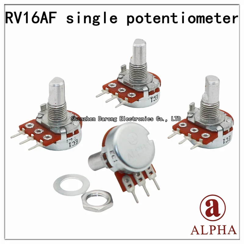 ALPHA RV16AF B10K Single B103 Longwei power amplifier volume potentiometer 15MM semi-shaft 3-pin frequency converter governor