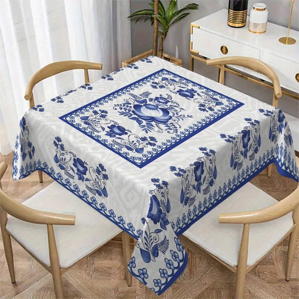 Country Style Square Tablecloth for Kitchen, Dining Room, Home Use, Holiday Party Decoration, TV Cabinet, Coffee Table view 3
