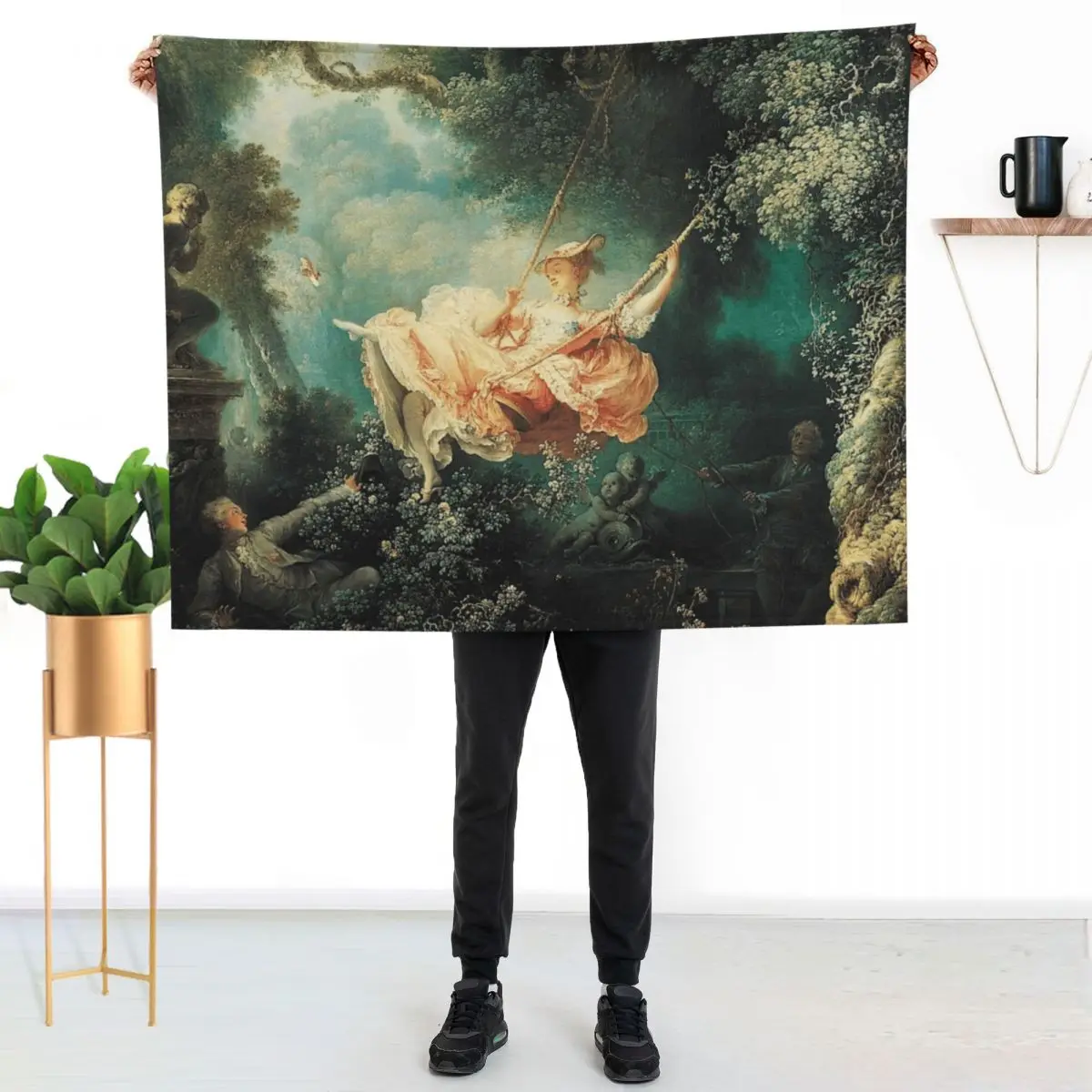 HD. The Swing, by Jean Honor?? Fragonard HIGH DEFINITION Throw Blanket Hairys Blankets For Bed wednesday For Sofa Thin Blankets