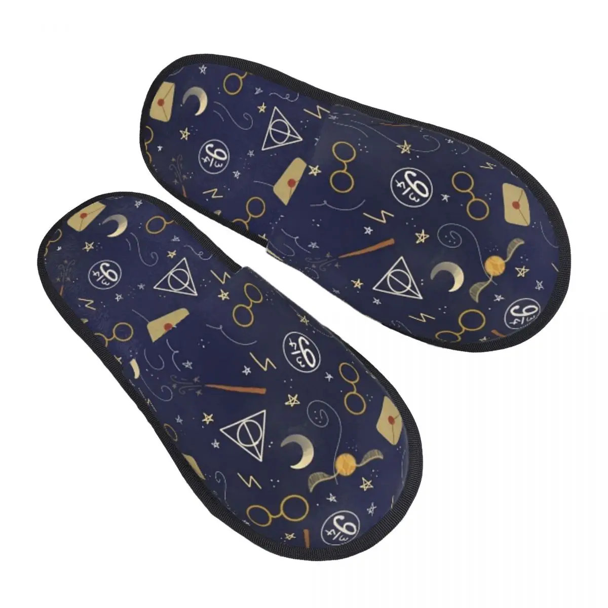 Pantuflas de interior de la Escuela de Magia de Harry Potter con espuma viscoelástica, regalo para unisex, zapatillas de casa con suela antideslizante