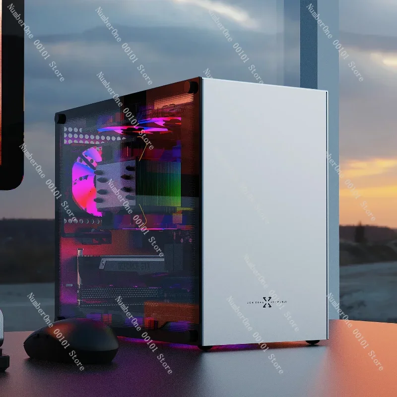 All aluminum alloy ITX MATX side through computer mini chassis, directly plugged into graphics card ATX power supply