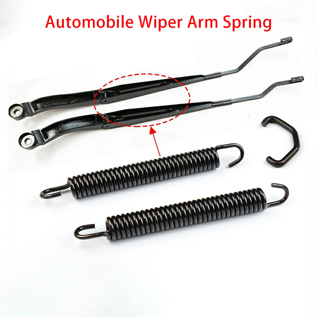 

Automobile Wiper Arm Spring Black Plating Tension Spring Hook Automobile Wiper Parts Wire Diameter 2.2/2.8mm Length 68-130mm