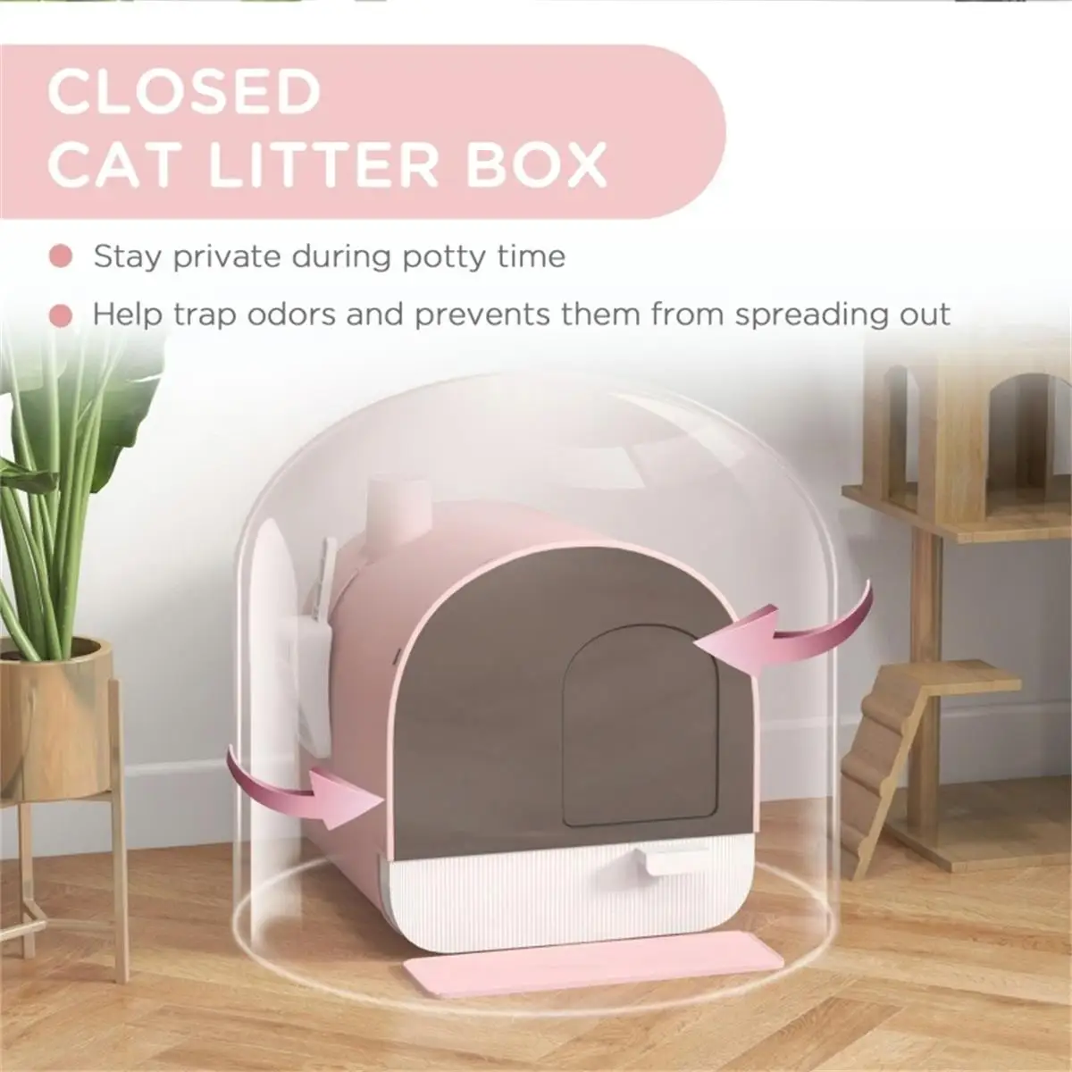 

Fully Enclosed Cat Litter Box with Enhanced Odor Control – Perfect for Clean and Comfortable Cat Spaces