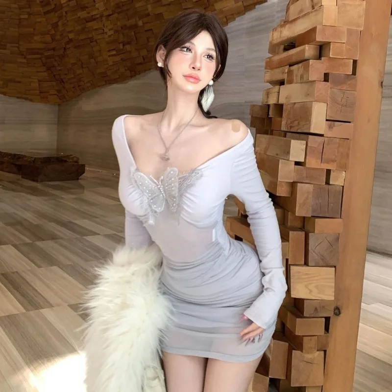 Einfarbig Pullover Langarm Top Falten Rock Temperament Sexy Mode Rock Anzug