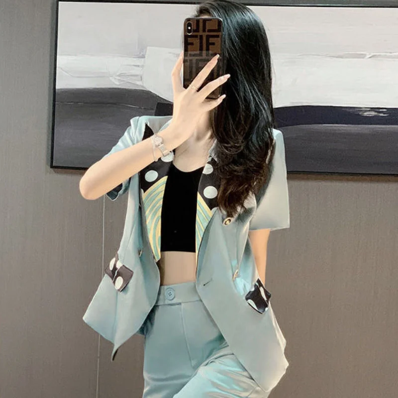 

Two Piece Set Pants for Women Blazer and Womens 2 Pant Sets Cotton Outfit Professional Trouser Suit Office Wear To Work Fashion