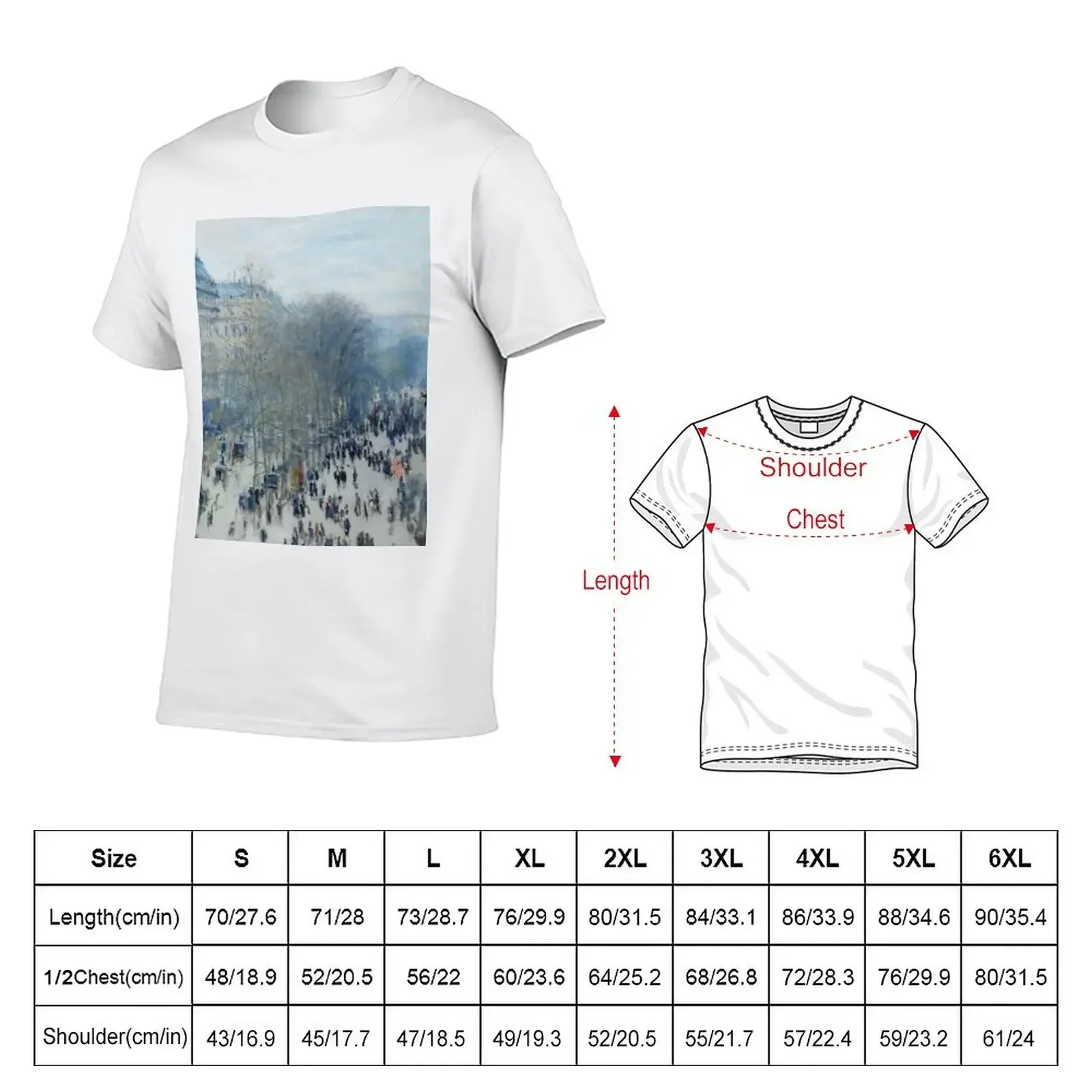 HD. Boulevard des Capucines, by Claude Monet. HIGH DEFINITION T-Shirt anime cute clothes clothes for men