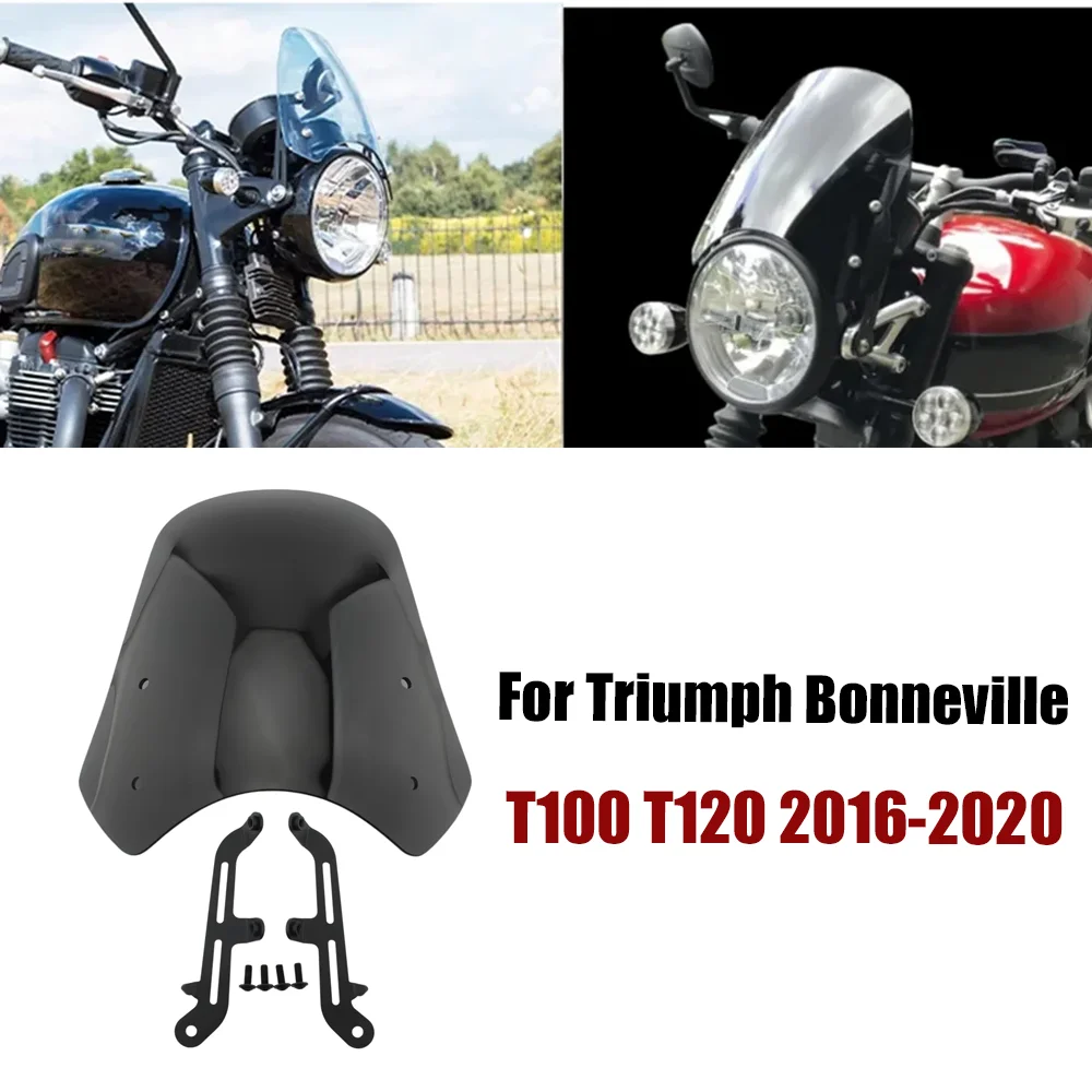 

For Triumph Bonneville T100 T120 2016 2017 2018 2019 2020 Windshield Windscreen Wind Screen Deflector