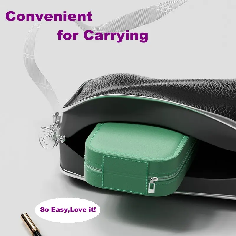 Mini organizer per trucco con specchio a LED Specchio per trucco ricaricabile tramite USB con custodia per gioielli leggera Borsa per trucco portatile