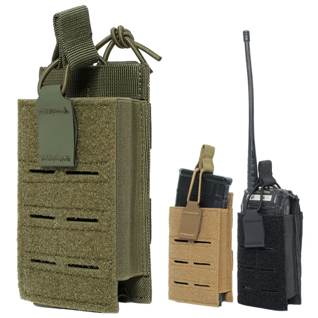 

Tactical 5.56 Magazine Pouch for M4 M16 AR15 Molle Holder Elastic Universal Walkie Talkie Pouch Radio Pack Bag