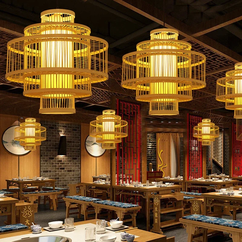 

DORIAN Contemporary Bamboo Weaving Pendant Lamp Art Hot Pot Restaurants Bedroom Commercial Homestas Tea Room Japanese Light