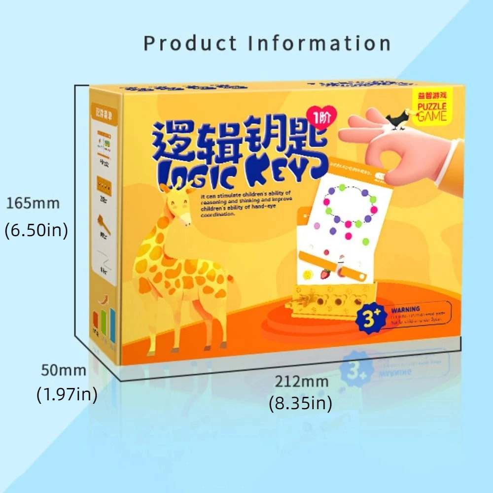 Montessori Engelse Logica Sleutel Puzzelspel Matching Game 3D Logic Key Denken Training Multifunctioneel Intellectueel