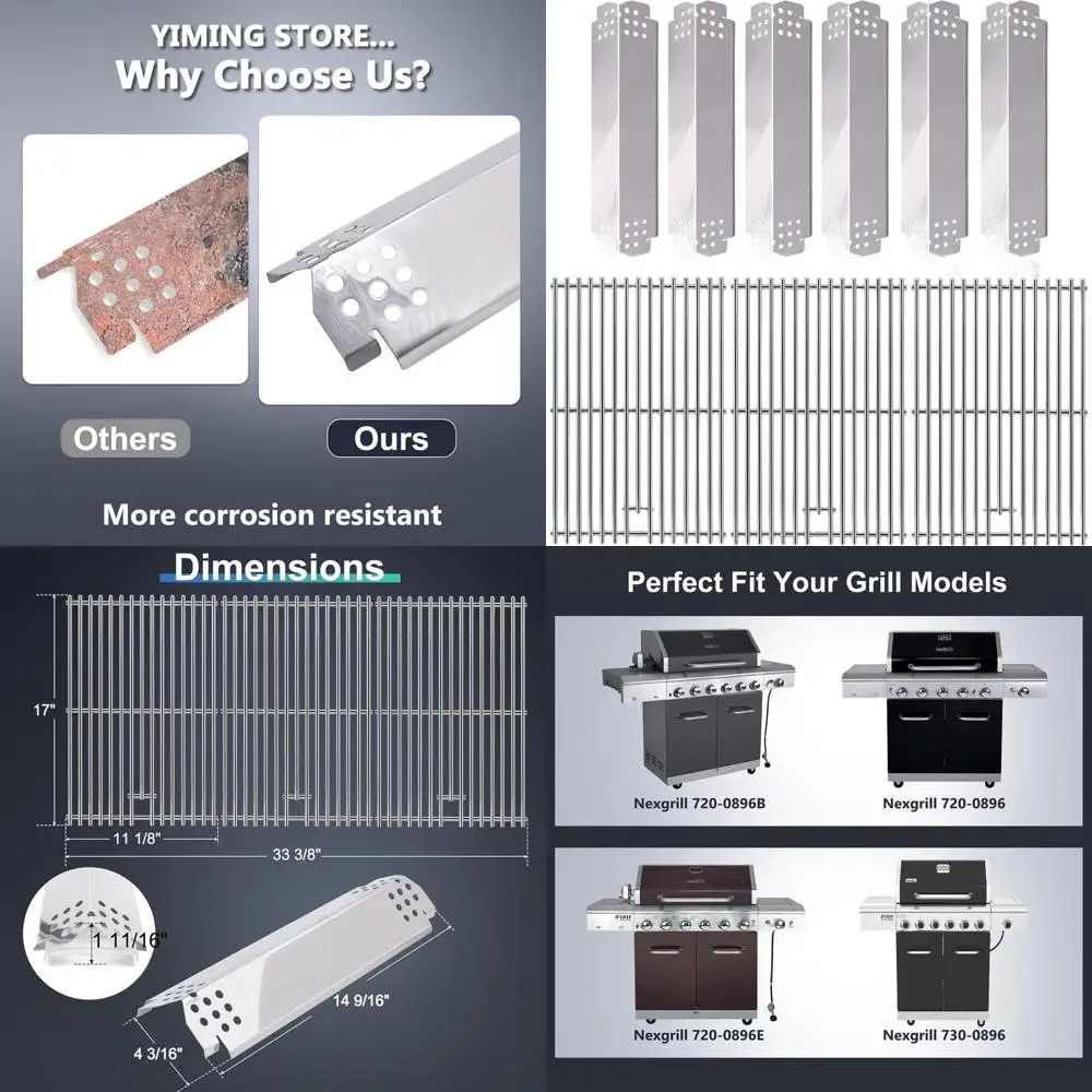 

Набор сменных решеток для газового гриля на 6 конфорок и теплозащитного экрана
