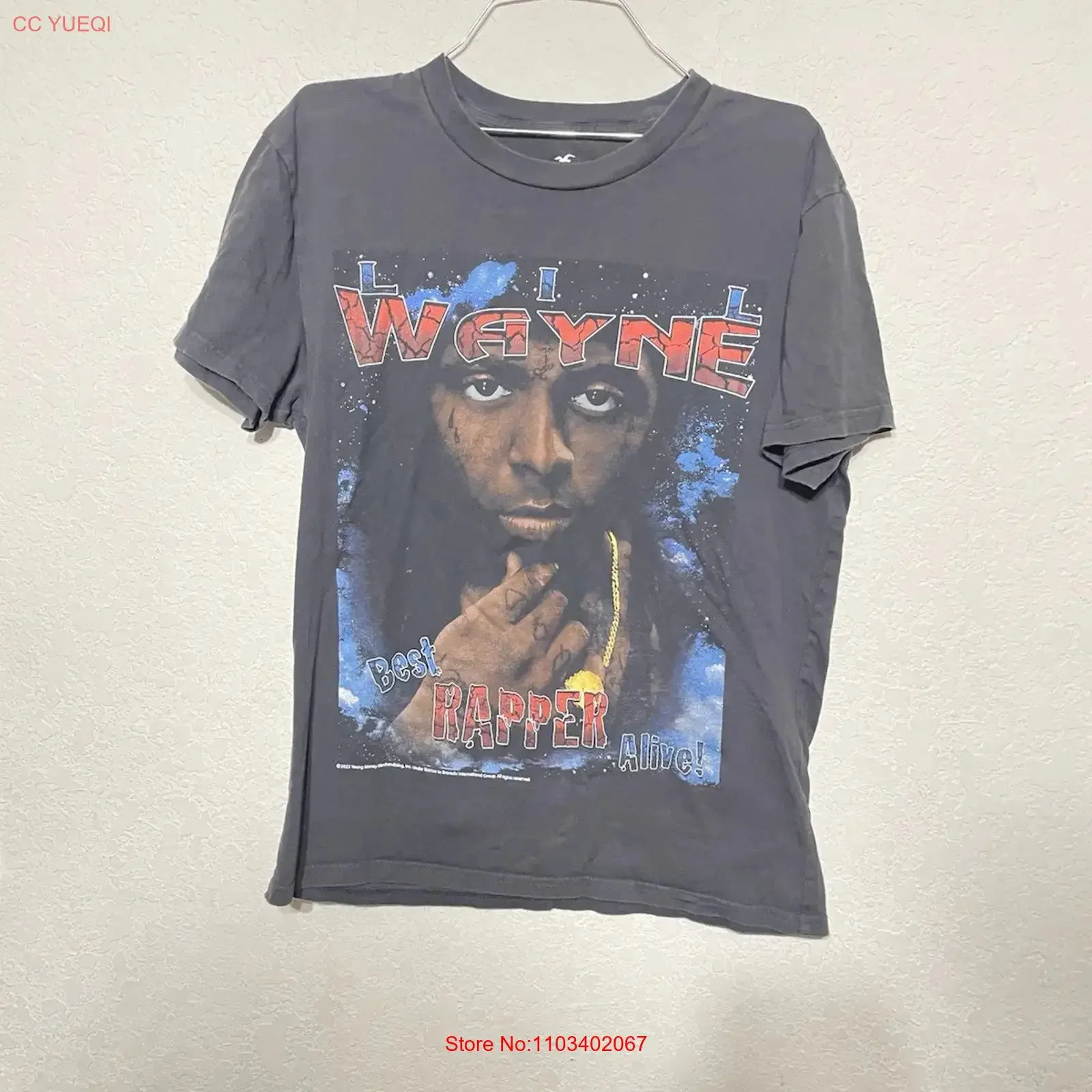 T-shirt Lil Wayne The Best Rapper Alive pour adulte, taille S, vintage, délavé, respirant, pour un usage quotidien, extensible