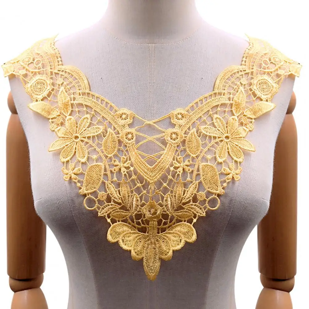 Diy Sewing Lace Collar Women's Embroidered Lace Collar Applique for Diy Sewing Supplies Wedding Dress Hollow Out for Costume