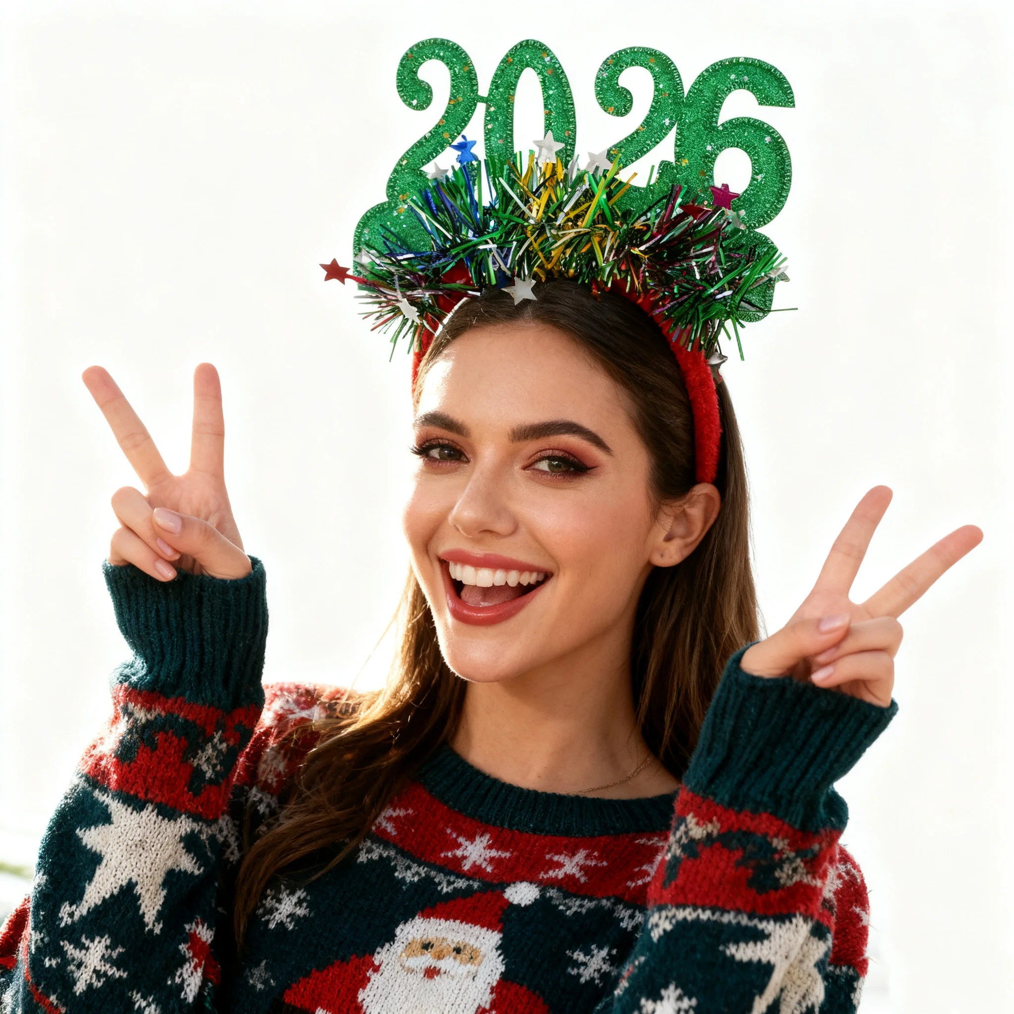 AWAYTR عيد الميلاد 2026 الترتر رباط شعر النساء البلاستيك المشارب الفتيات الشعر هوب واسعة حافة عقال إكسسوارات الشعر هيرباند جديد