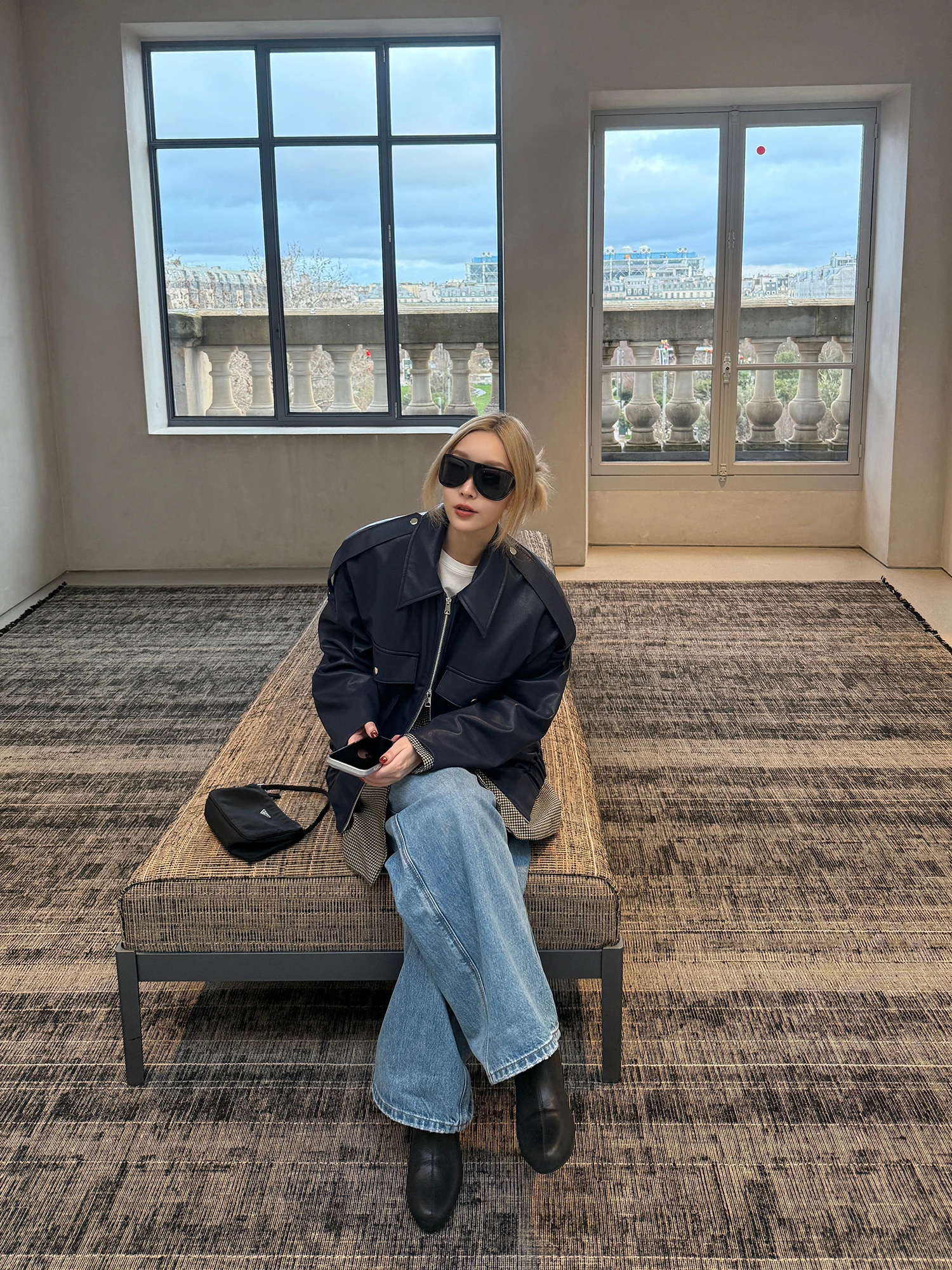 

SukiiRED Classic Collar Faionable ort PU Leather Jaet Eco-friendly Versatile Women's Spring Summer Autumn Long Sve Coat