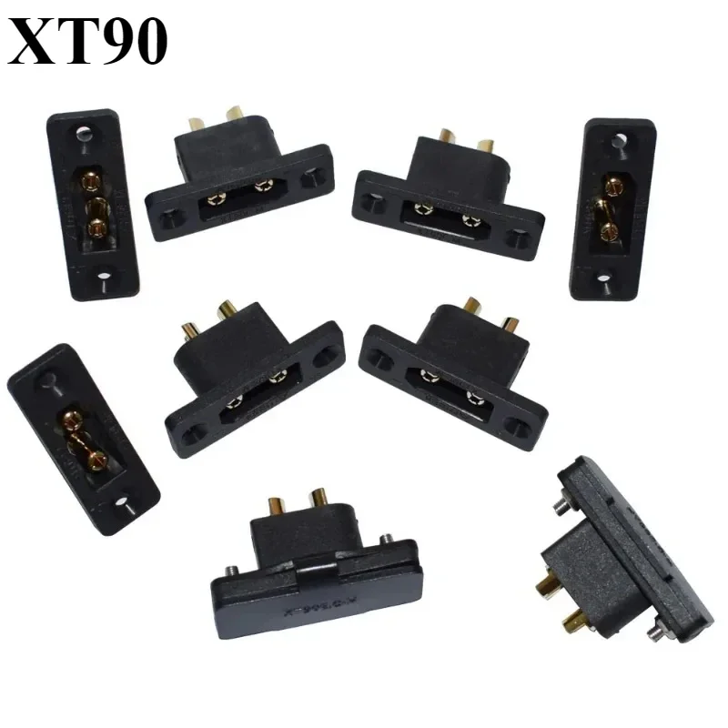 Original Amass XT90E-F Battery Connector XT90E Female Plug Gold-plated XT90 Mountable Connector Black Socket