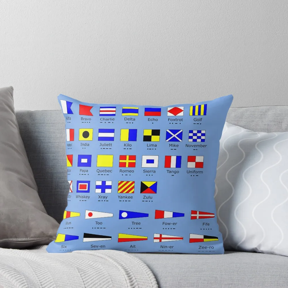 

Nautical flags with Morse code Throw Pillow sleeping pillows Cushion Cover For Sofa New year Embroidered Cushion Cover pillow