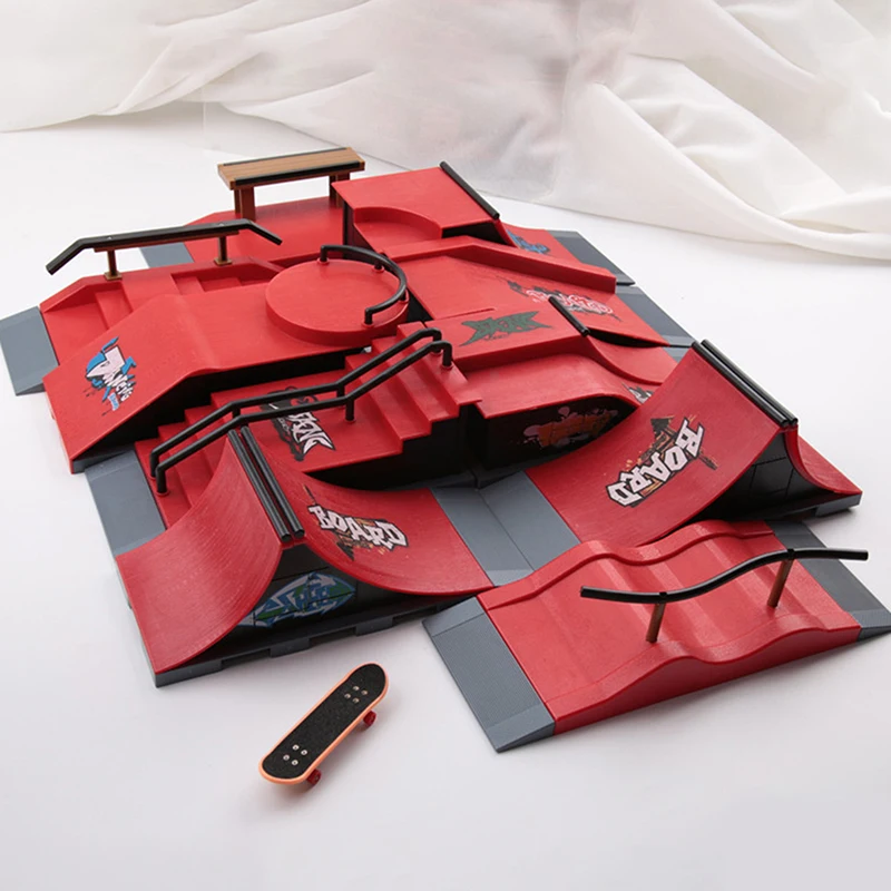 Professionale Dito Skateboard FAI DA TE Parco di Skate Rampa Parti Tech Deck Scena Venue Combinazione Set Novità Giocattoli Regalo Per I Bambini Bambino