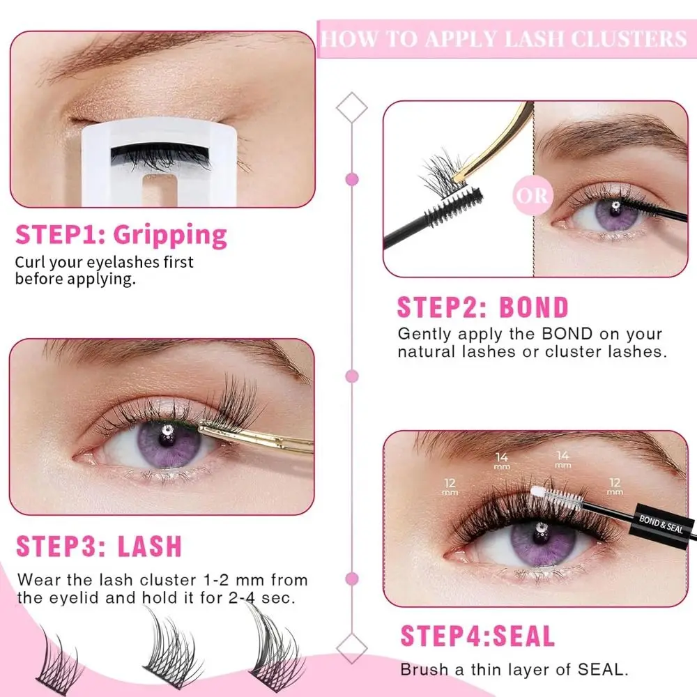 New 3D Cat Eye Self Adhesive Lashes Wispy Manga False Eyelashes Fox Natural Individual Lashes DIY Lash Extensions