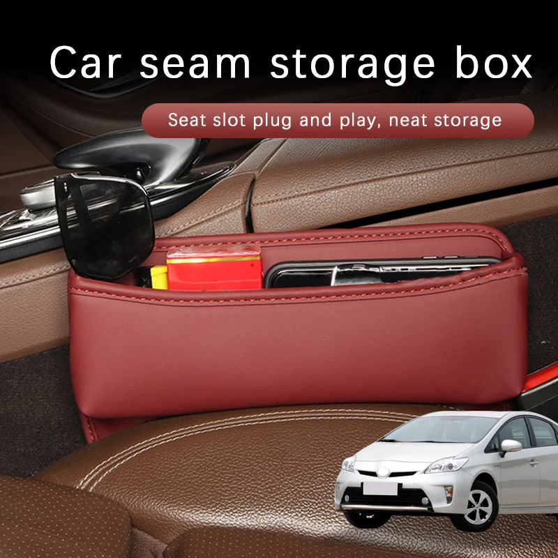 

Car Seat Gap Storage Box Driver Front Auto Seat Gap Filler Organizer Wallet Keys Card Storage Box For Toyota prius