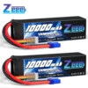 2.54s Zeee-3/4sバッテリー,14.8v,120c,10000mah,ソフトケース,RCカー,タンク,トラック,電車,無線制御部品用のプラグ付き,2個 1