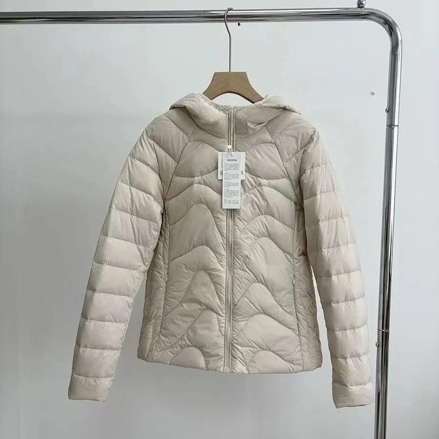 Weiße Entendaunen, lässige Oberbekleidung, leichte kurze Daunenjacke mit Kapuze, 2025, Herbst-Winter, neuer Stil, modisch, vielseitig