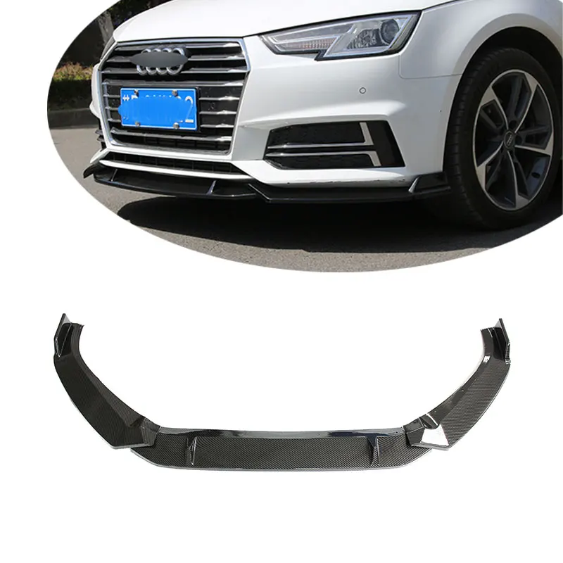 

High grade accessories for Audi A4 B8.5 front shovel Sports style A4/S4 bright black carbon fiber front lip