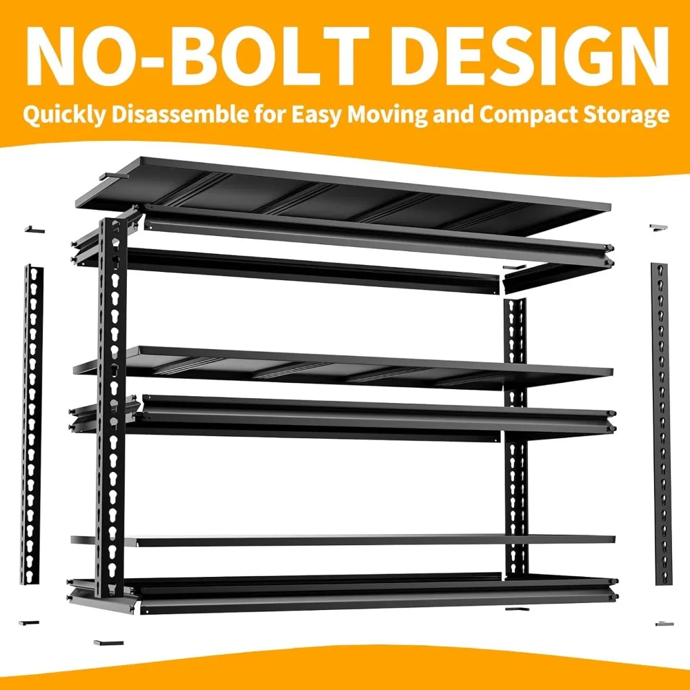 

3 Tier Heavy Duty Garage Shelving 48 Inch Depth 17.7 Inch Width 40 Inch Height Adjustable Storage Rack Metal Shelves Unit