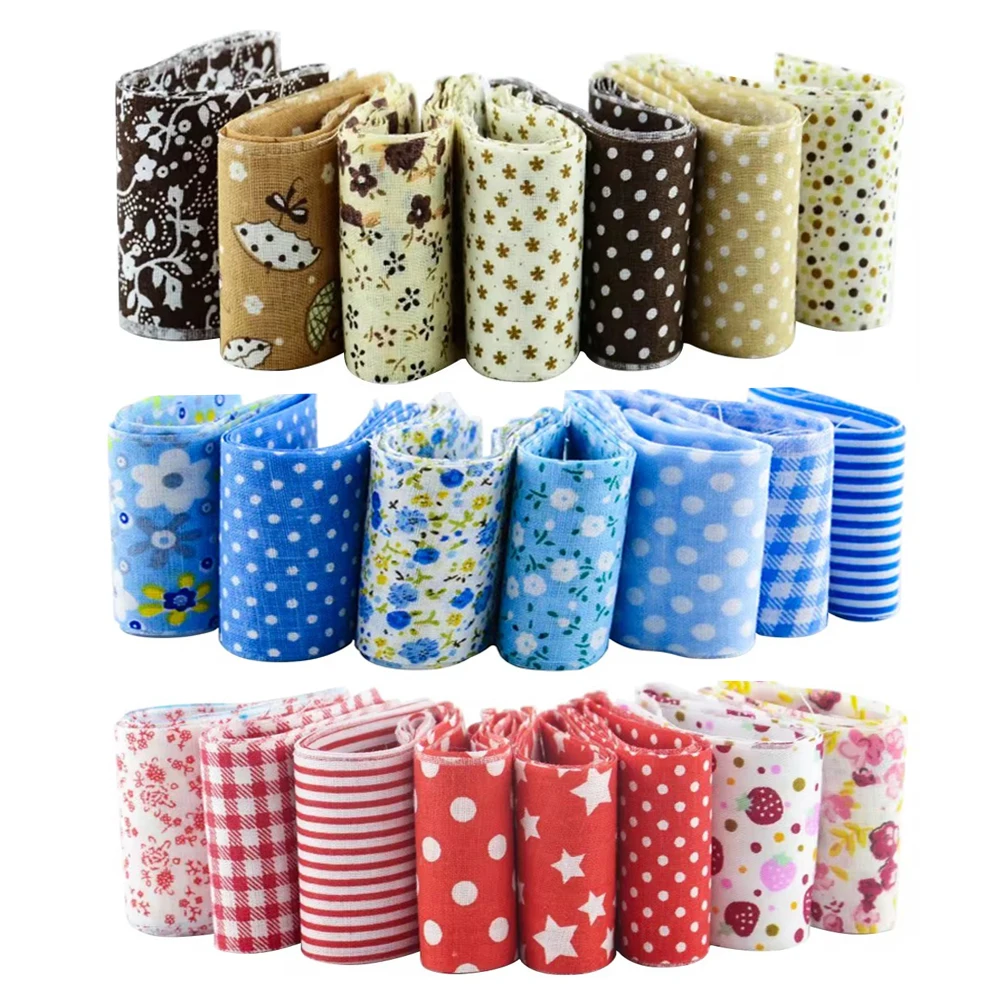 Dropship New Arrivals 7PCS/Lot 100% Cotton Jelly Roll Coffee for Sets Quilting Fabric Trips Handmade Patchwork Sewing 5cmx100cm