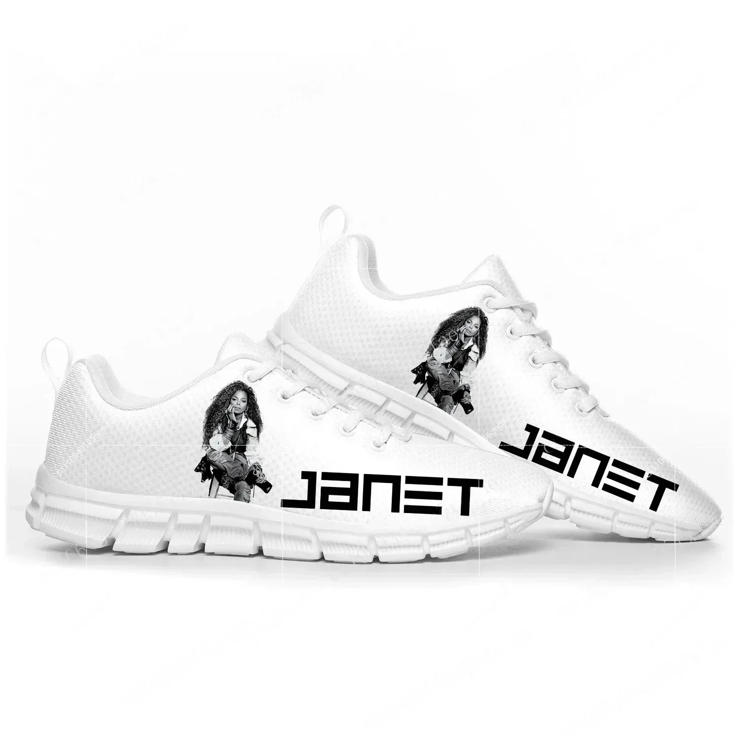 

Janet Jackson Singer Pop Sports Shoes Mens Womens Sneakers Casual Custom Couple Shoes White