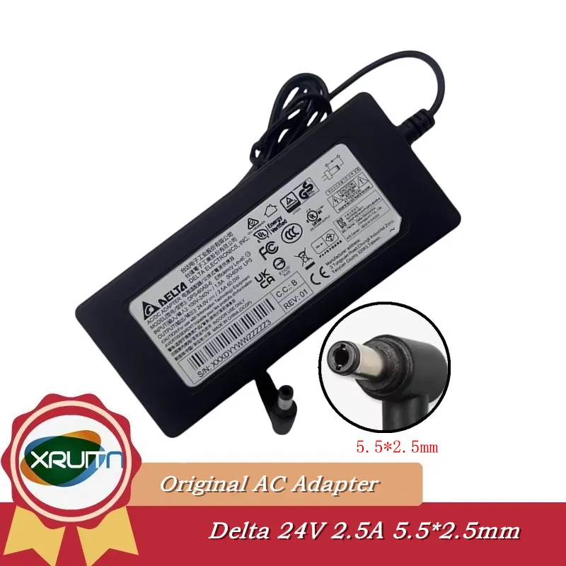 

Genuine Delta DPS-60AB-6 AC/DC Adapter Charger 24V 2.5A 60W Power Supply 5.5*2.5mm