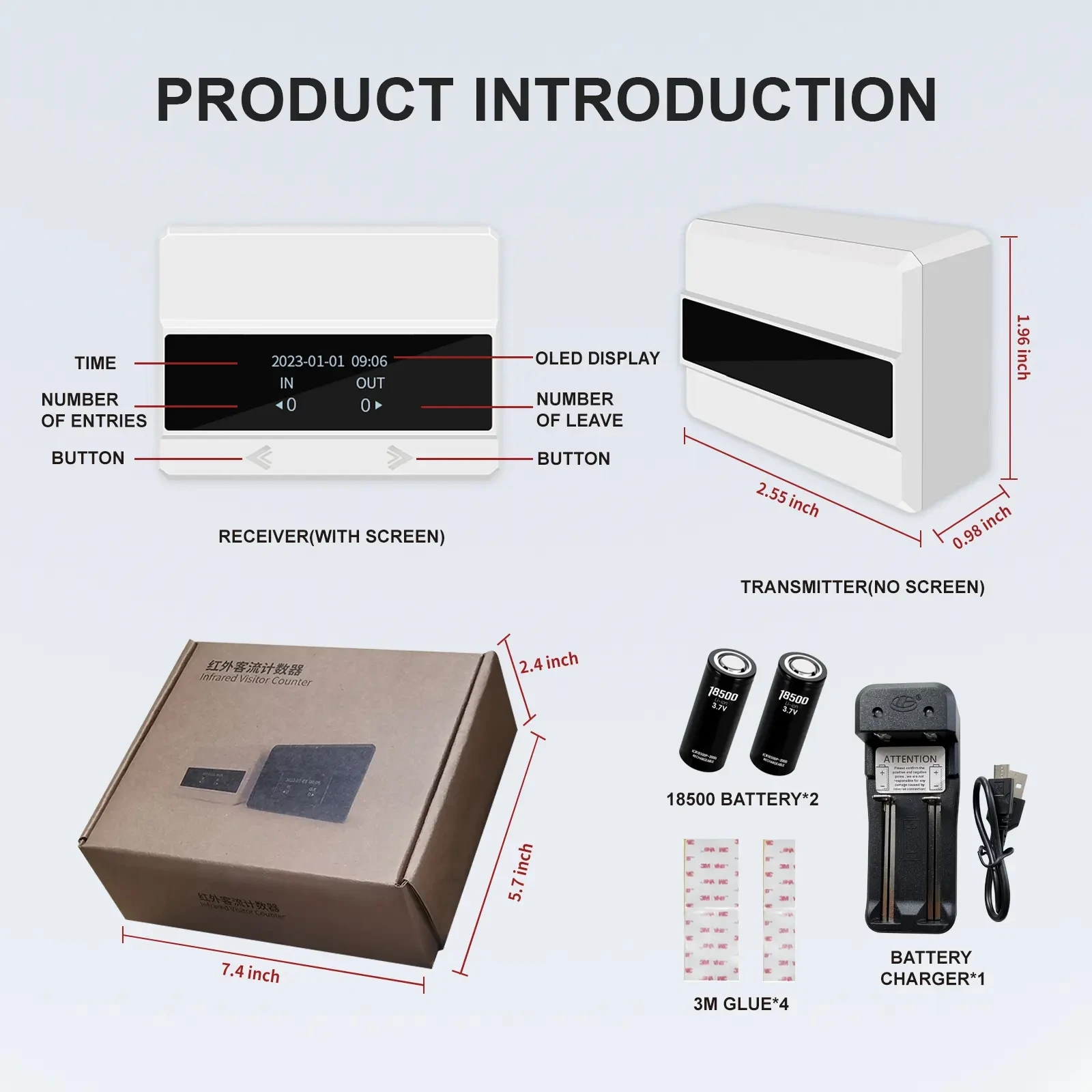 FOORIR Infrared Counting sensor infrared counter human traffic counter HX-HE1