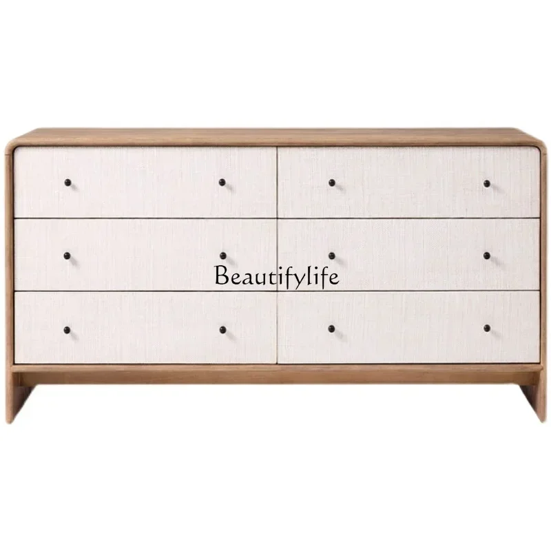 

56American simple six-chest cabinet French rattan living room bedroom locker villa model room furniture