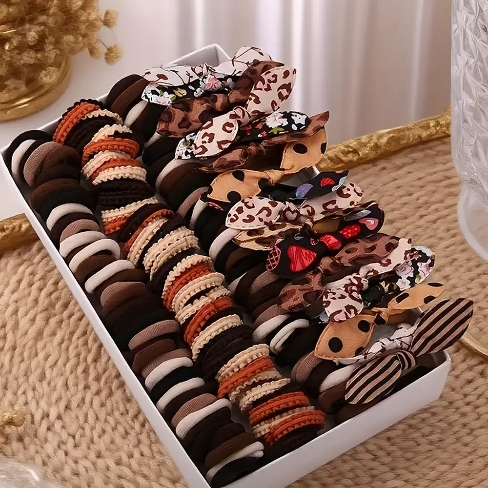 مجموعة مكونة من 80 قطعة من إكسسوارات الشعر البوهيمية للفتيات - ألوان مختلطة مع الزهور والقلوب؛ هدية مثالية لمناسبات مختلفة