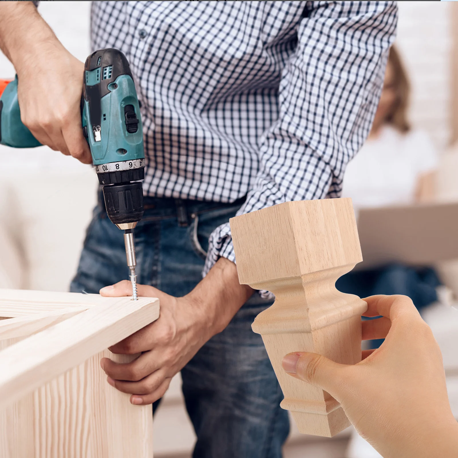 

Solid Wood Furniture Legs Set of 4 Minimalist Design Cabinet Feet for Tables Chairs Cupboard Replacement Wood Table Legs