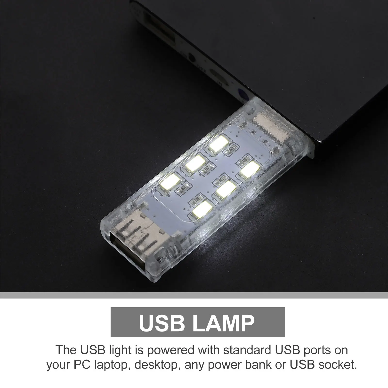 

2Pcs USB Laptop LED Lamp Night Light USB Computer Reading Light Eye Protection Mini Portable Keyboard Lamp for Bed Work Study
