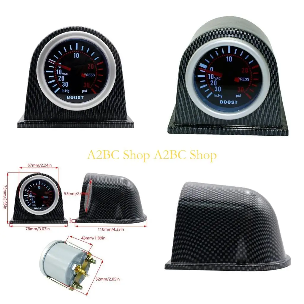 

A2BC Легко читаемый измеритель давления дымовой линзы Четкий дисплей 0-30 Измеритель давления для автомобиля