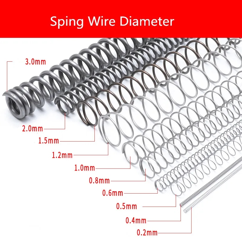 Compression Spring Wire Dia. 1.2-3.0mm Wire Dia. Length 300mm Long Springs OD 8-32MM(Choose size in description)