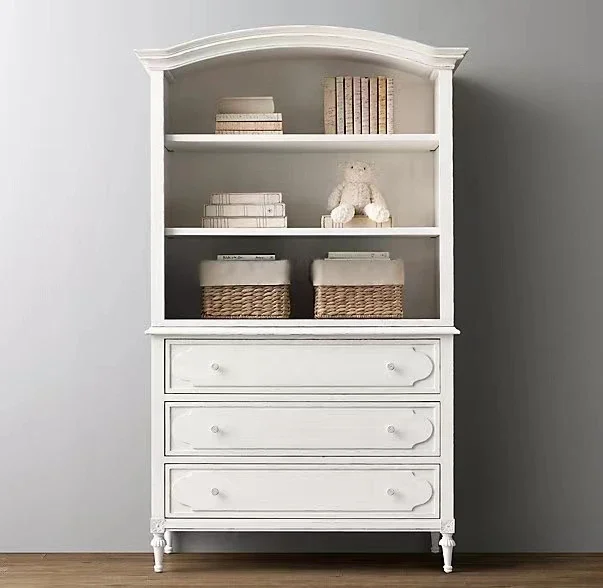 

A French Vintage Do Old Oak Carved Villa Bedroom Dresser Solid Wood Bookcase