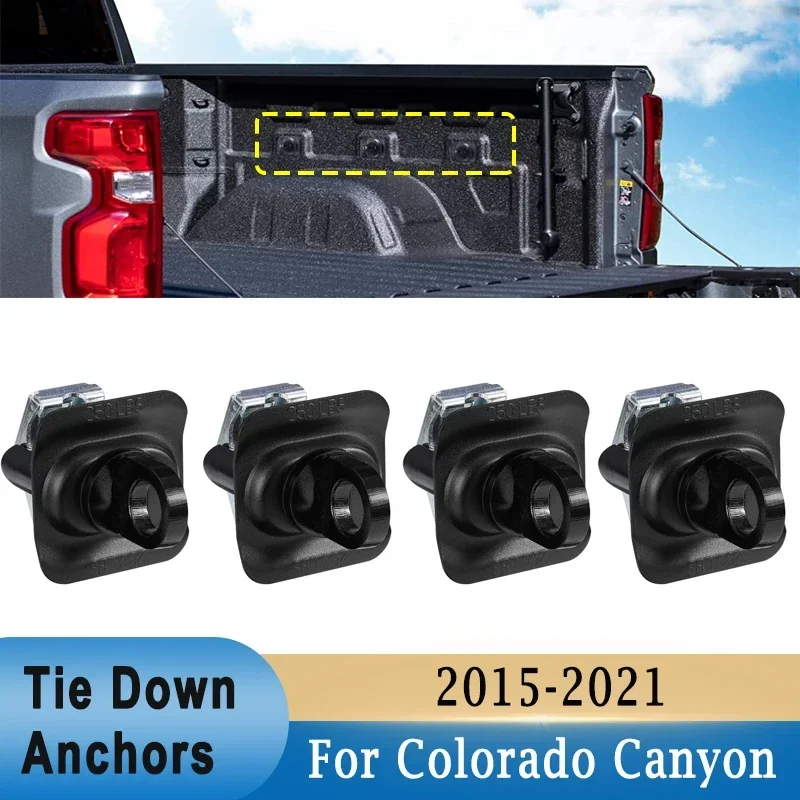 4pcs Pickup Rear Trunk Bed Tie Down Anchors Side Wall Anchor for Chevrolet Silverado Sierra 14-22 for Colorado Canyon 2015-2021