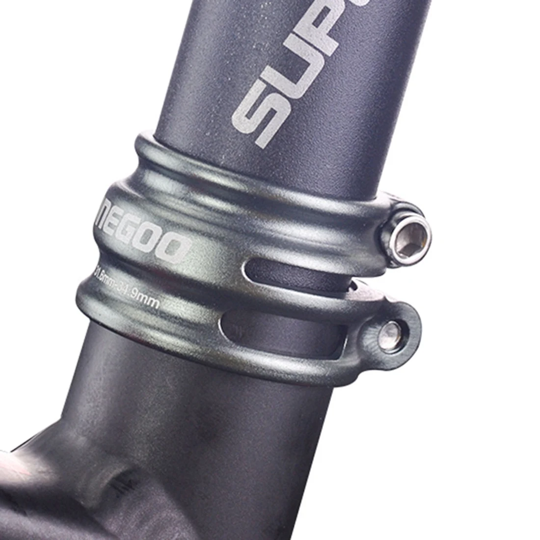 Double Layer ปรับจักรยาน Seatpost CLAMP อลูมิเนียมอัลลอยด์ MTB ROAD BIKE Seatpost Tube คลิป,สีดํา 27.2-31.8 มม.XQ