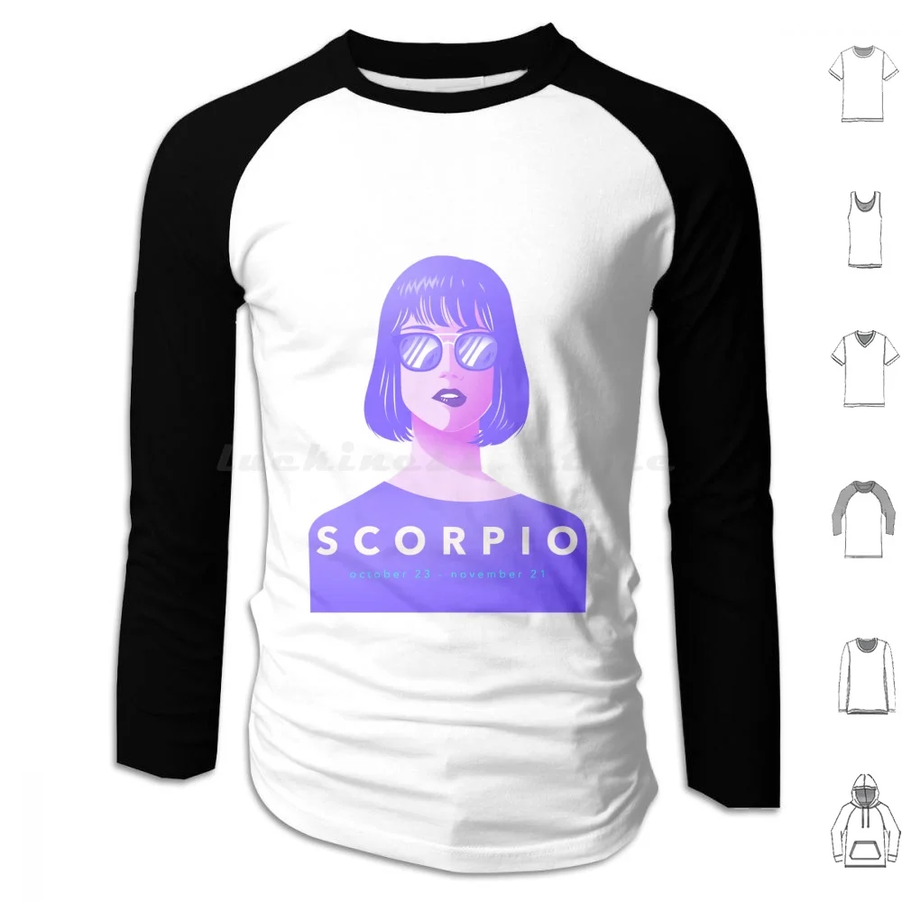 Scorpio Zodiac Sign Hoodie cotton Long Sleeve Scorpio Sign Zodiac Scorpio Sign Astrology October November Scorpion