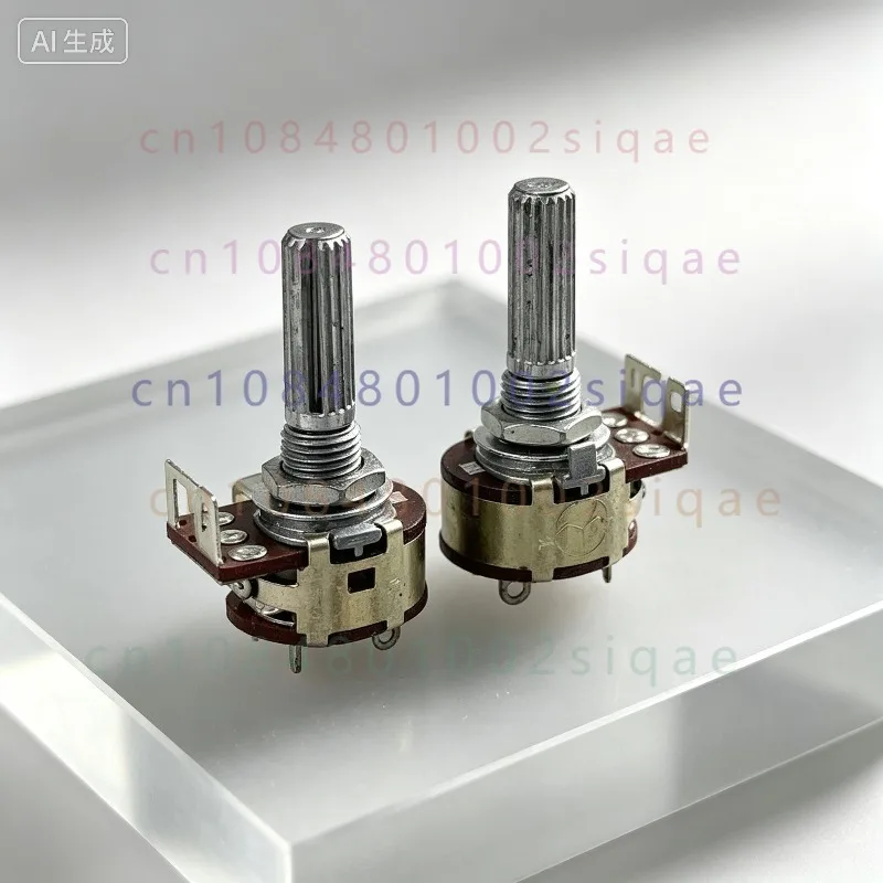 FOR 10PCS 16 Position B5K B50K Single Gang Potentiometer With Switch Bent Terminals Audio Volume Control 25mm Handle