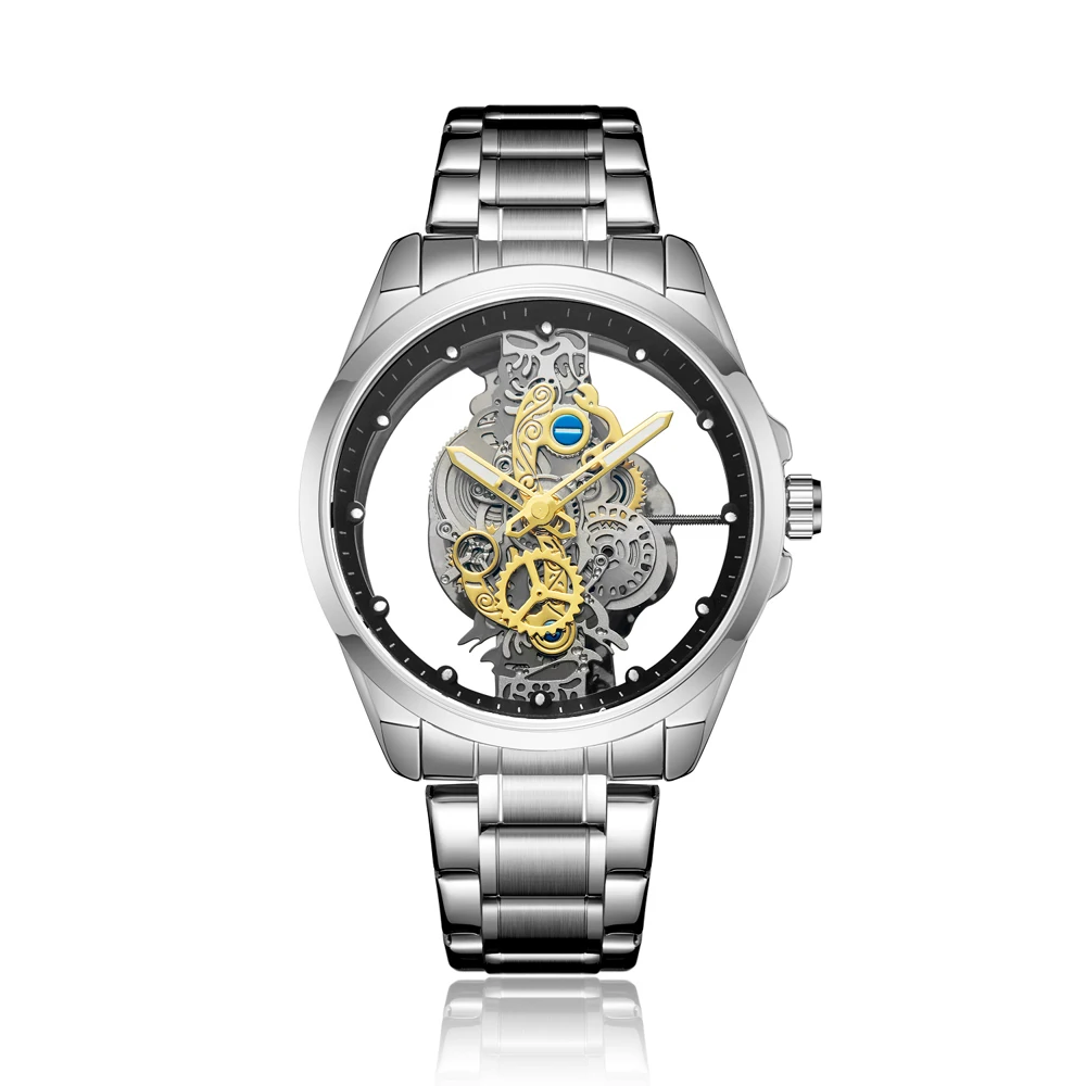 Orologio meccanico da uomo con orologio automatico scheletro per orologio da polso da uomo orologio da uomo impermeabile di lusso in oro DROPSHIPPING montre homme